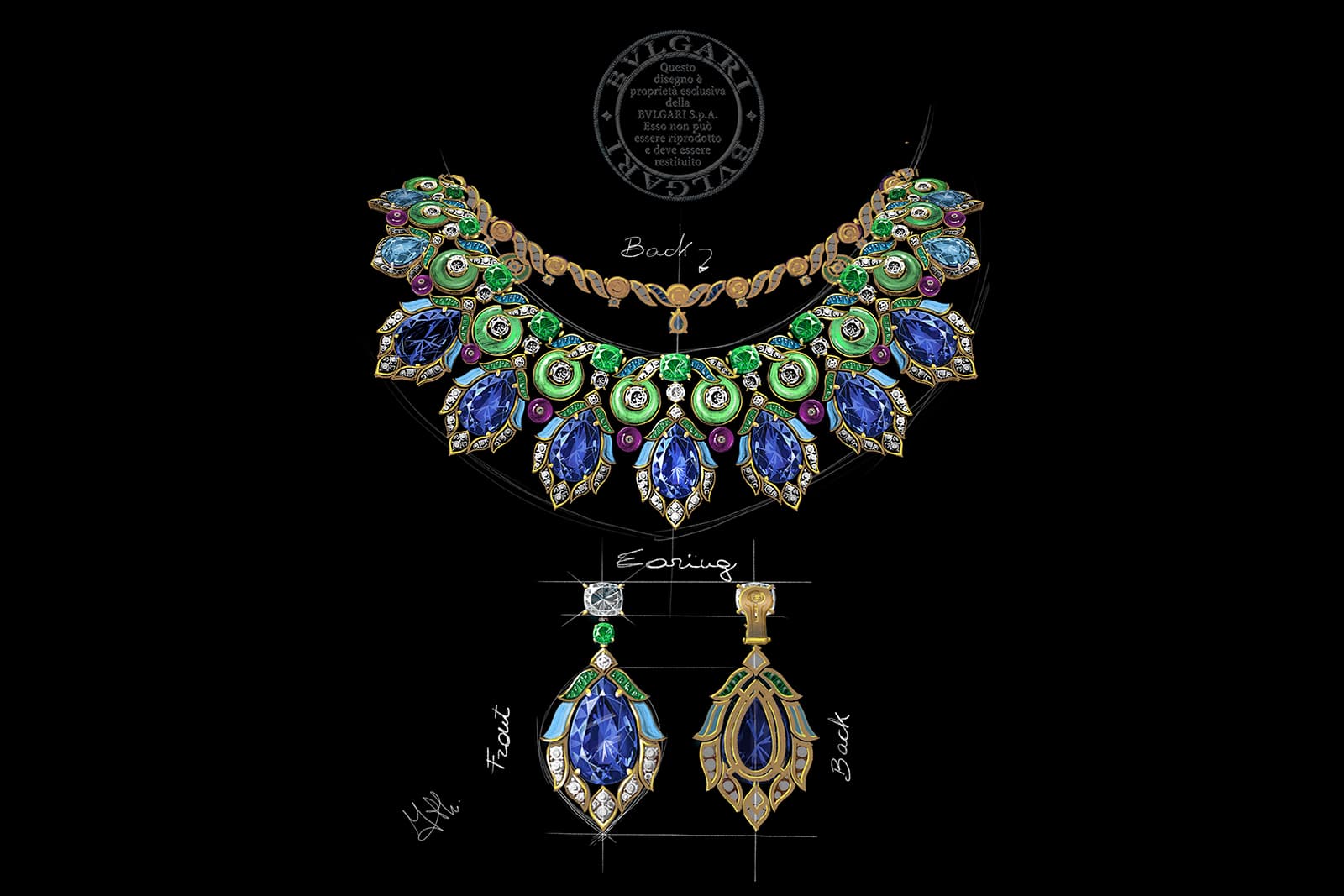 Barocko High Jewellery Necklace with Coloured Gems