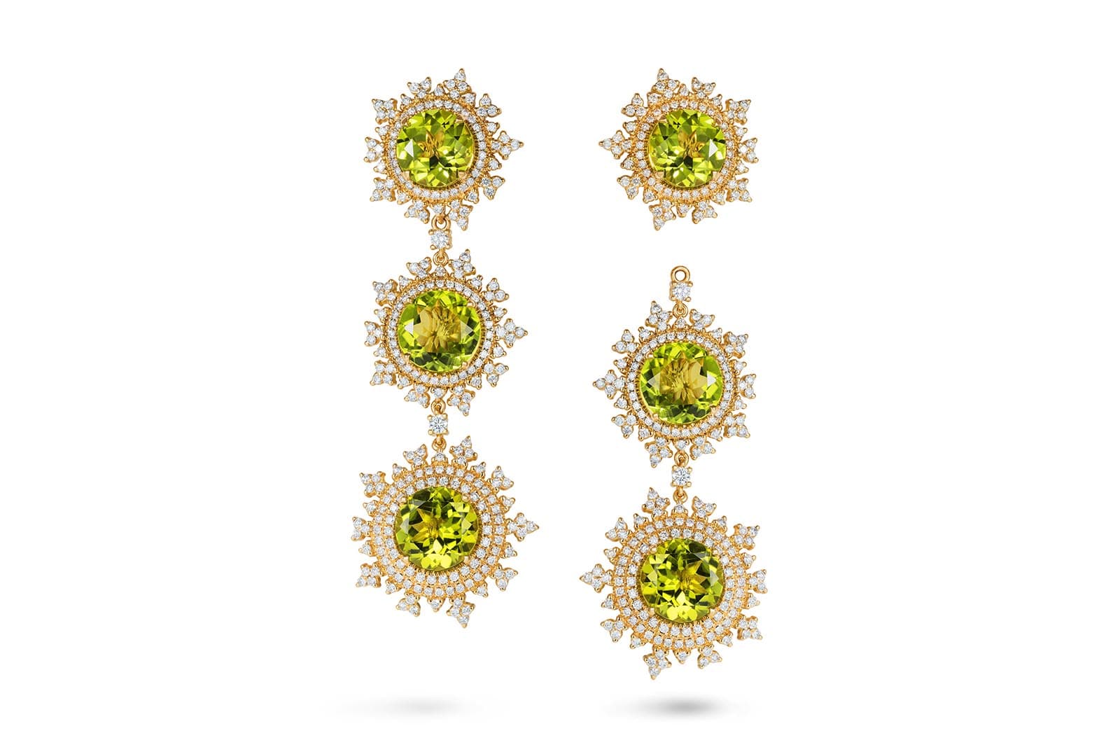  Nadine Aysoy Tsarina detachable peridot and diamond earrings 
