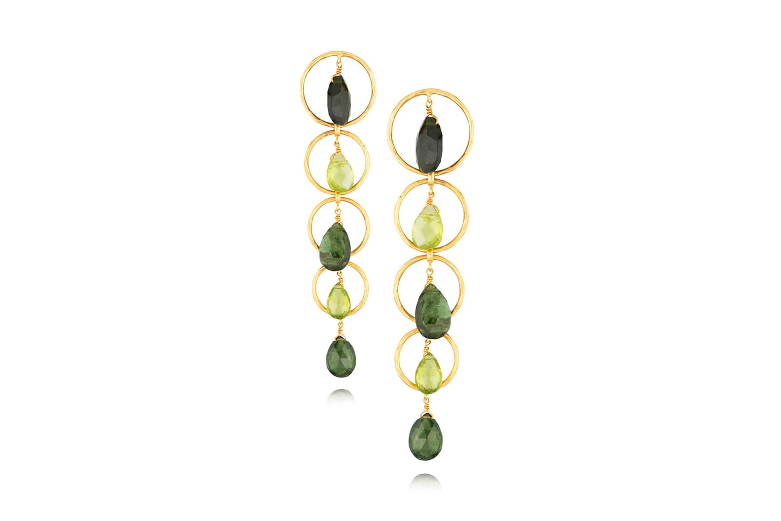  Amrapali peridot and green tourmaline earrings in 18 carat yellow gold