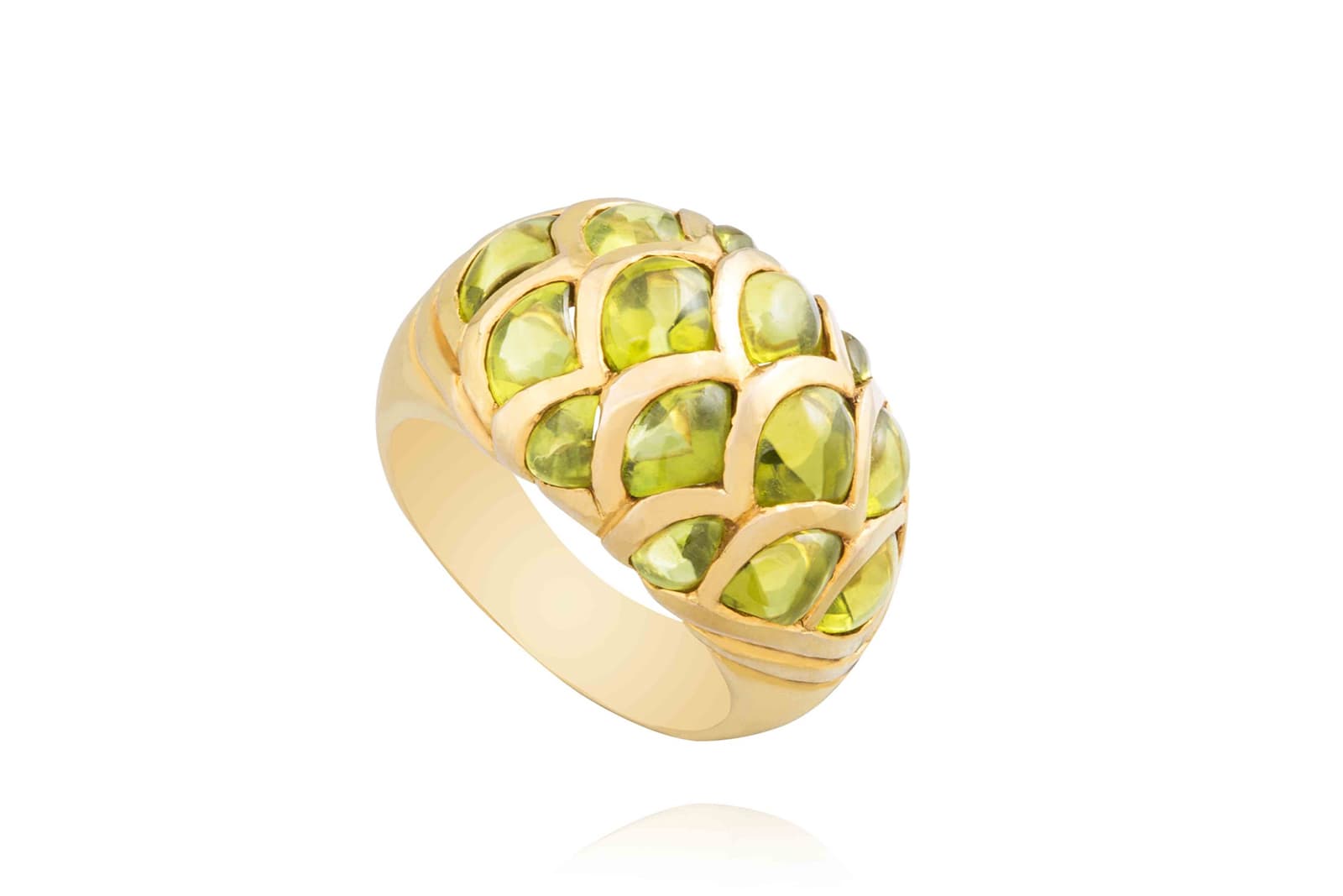  Amrapali peridot ring in 18 carat yellow gold
