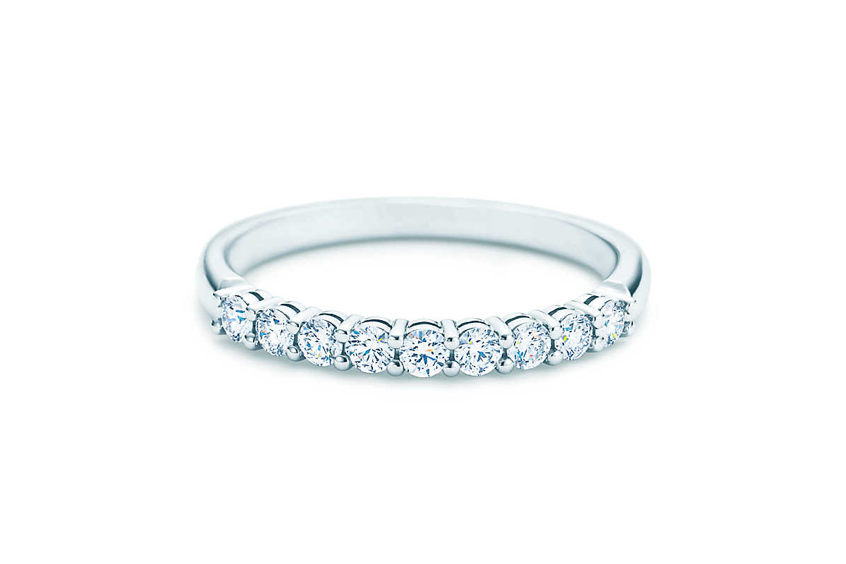  Tiffany & Co. Embrace half-set wedding band in platinum with diamonds