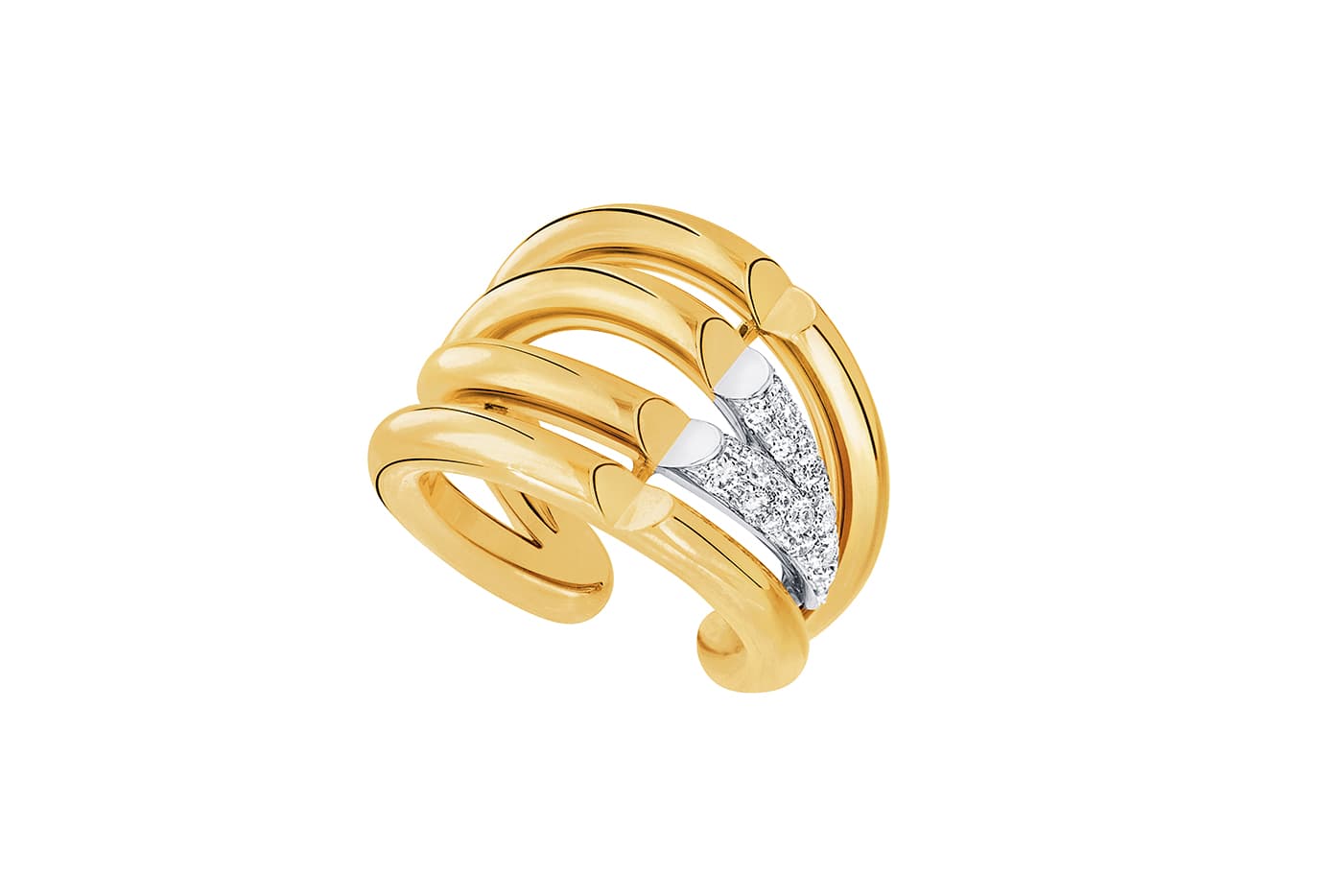 Shop Louis Vuitton 2021 SS Lv volt upside down ring, yellow gold