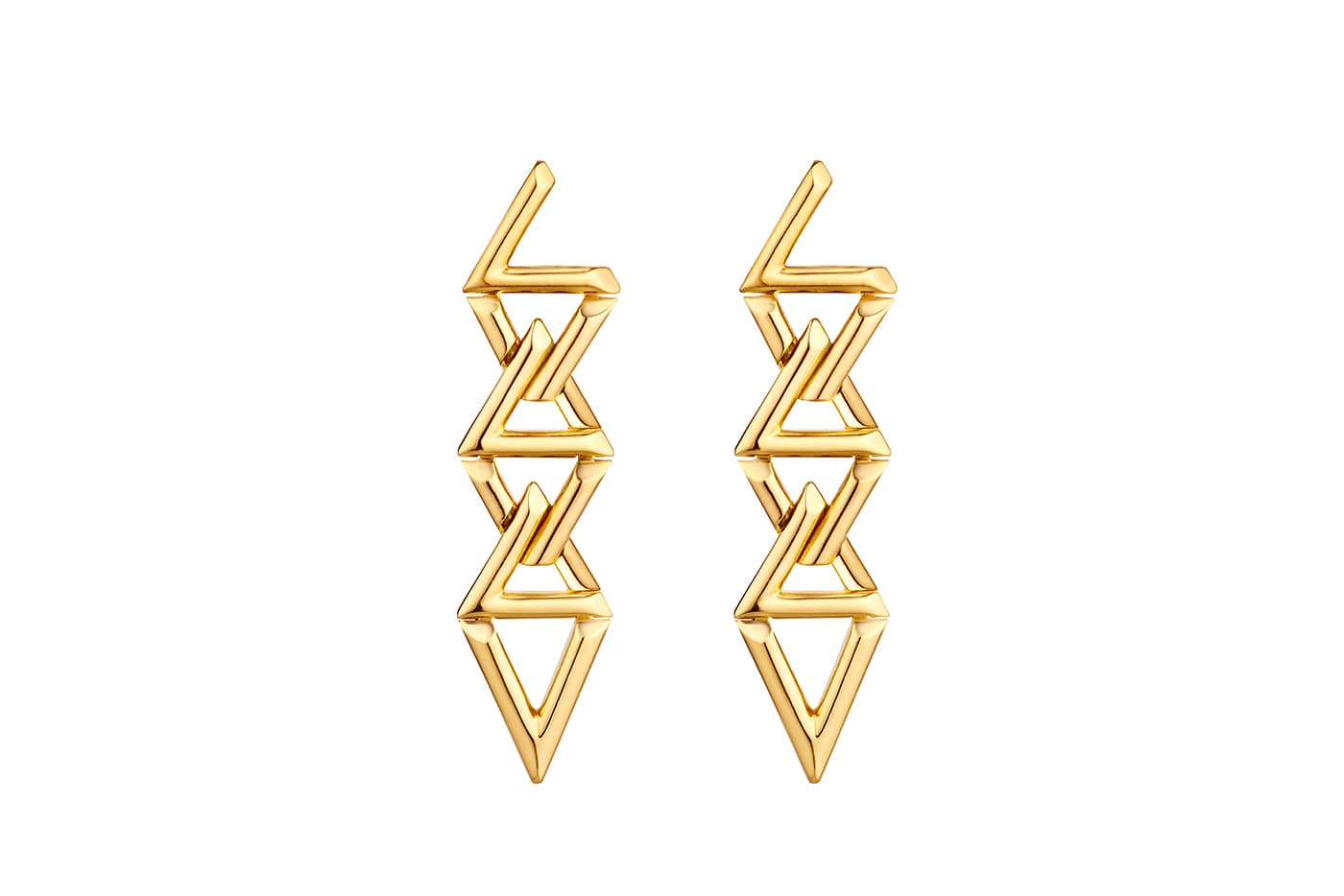  Louis Vuitton LV Volt curb chain earrings in 18 carat yellow gold