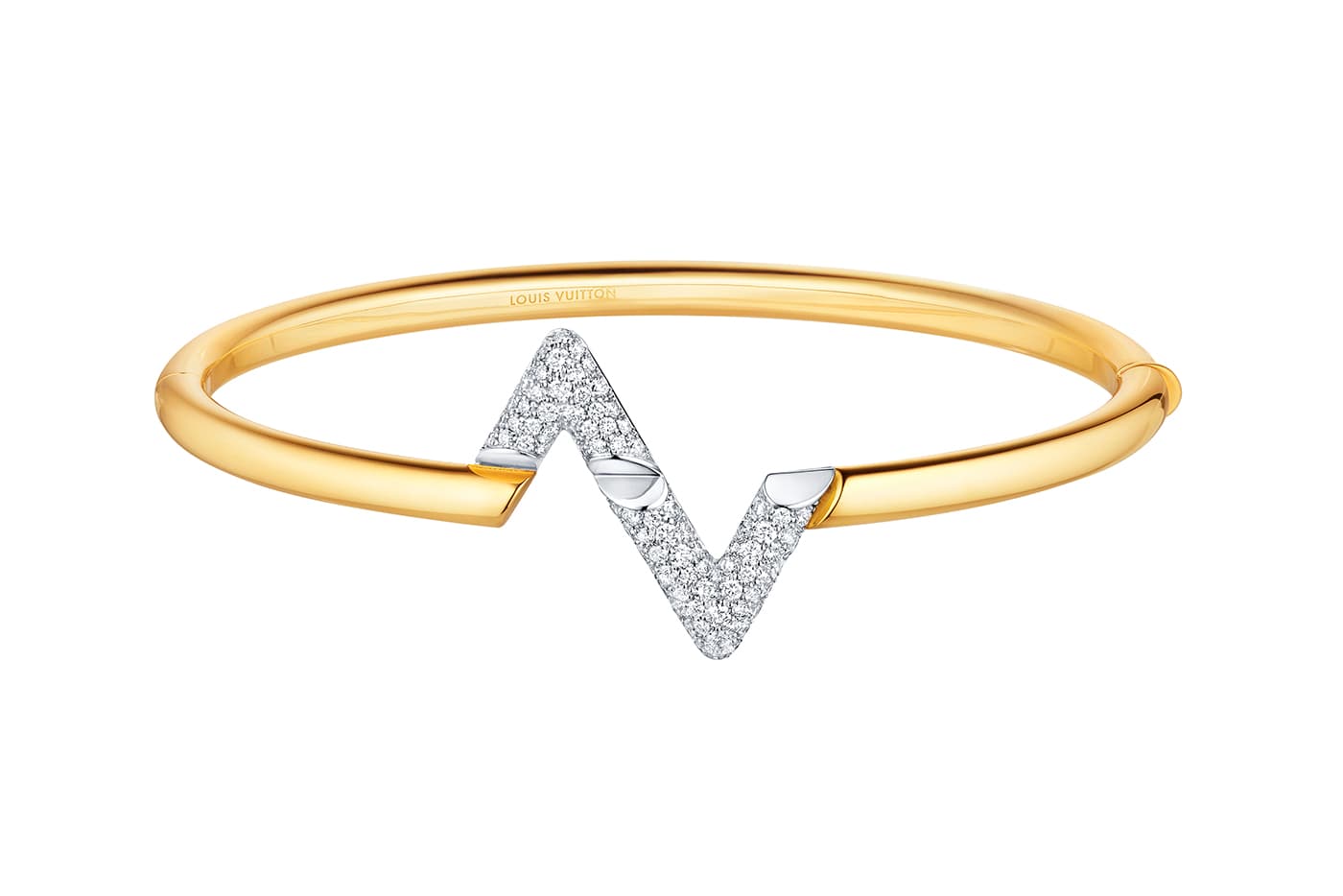  Louis Vuitton LV Volt bangle in 18 carat yellow gold and diamonds