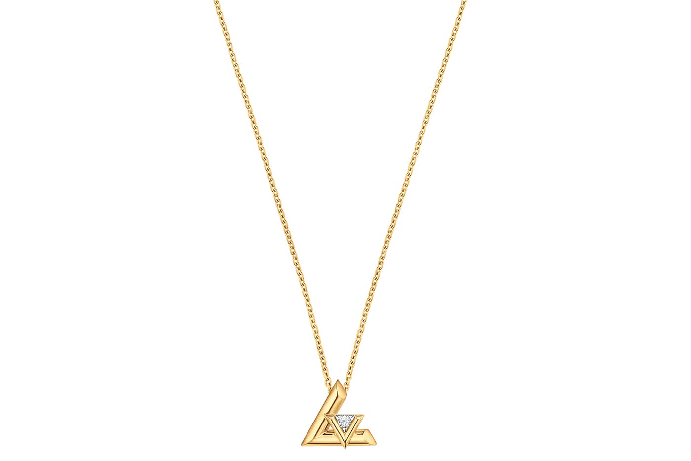  Louis Vuitton LV Volt pendant in 18 carat yellow gold, set with a diamond