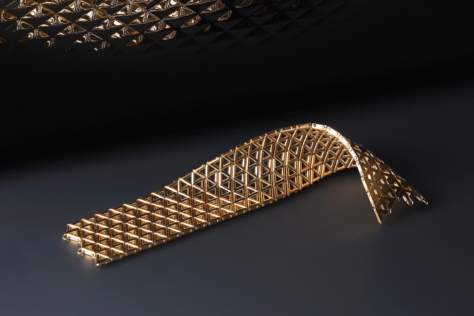 The mesh-like LV Volt bracelet is super sleek and supple