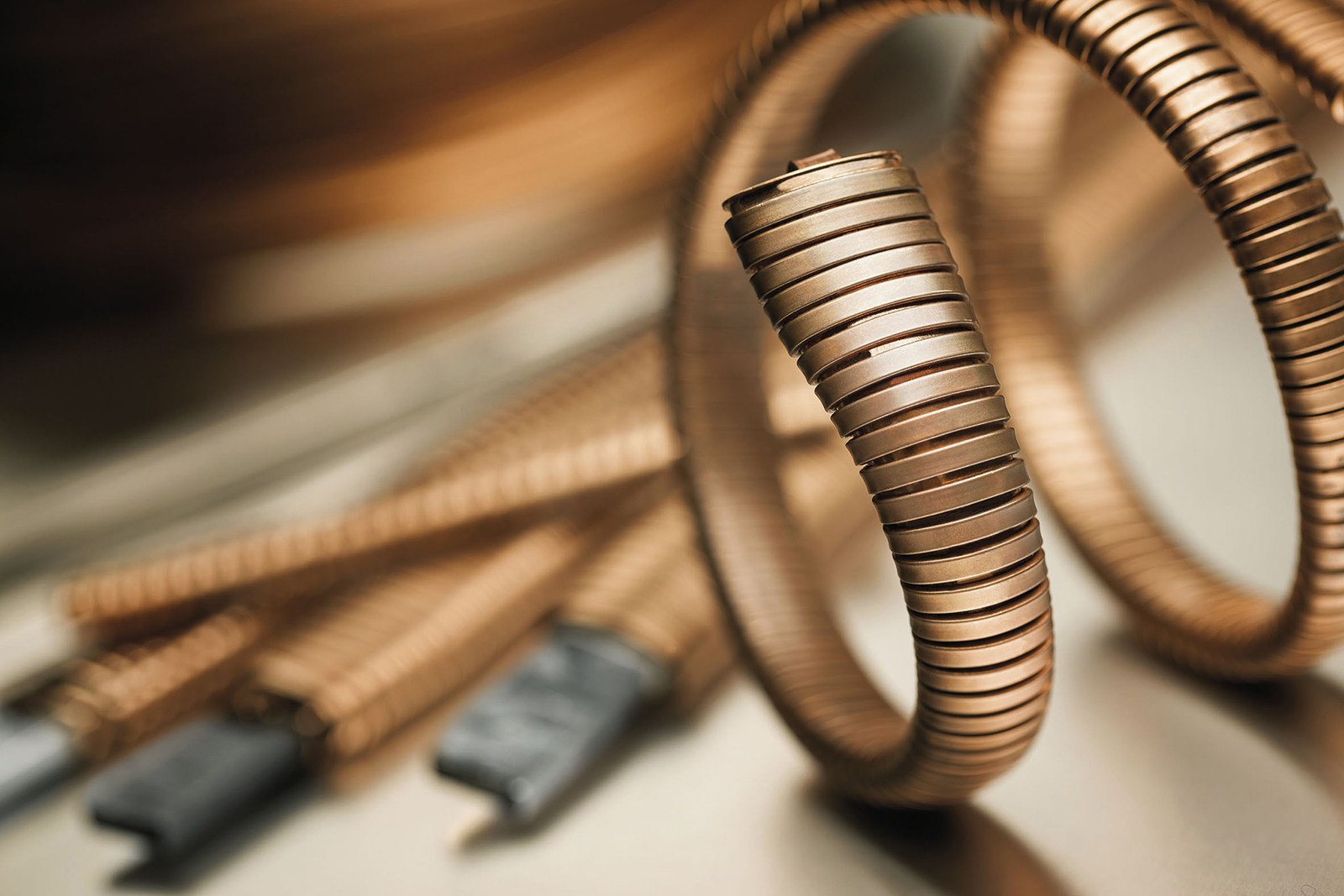  Bvlgari's seminal Tubogas bracelet was inspired by a woven metal covering designed to protect gas pipes