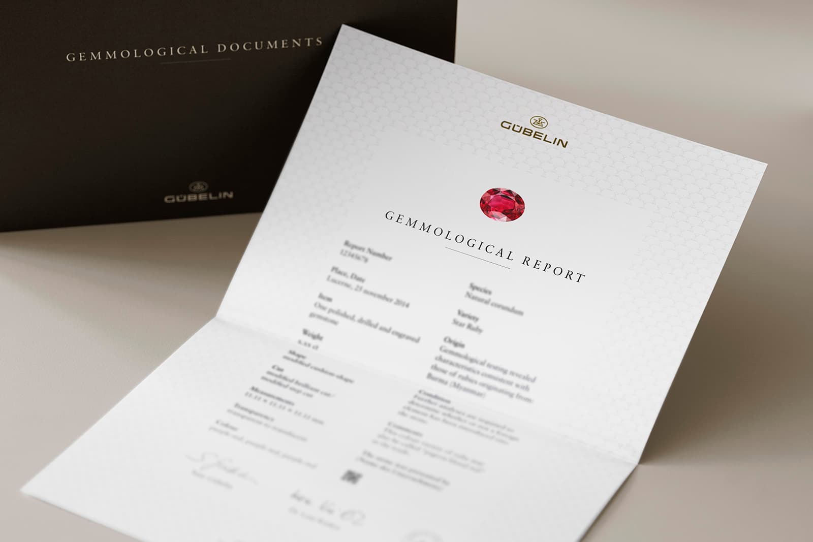  A gemmological report from the Gübelin Gem Lab
