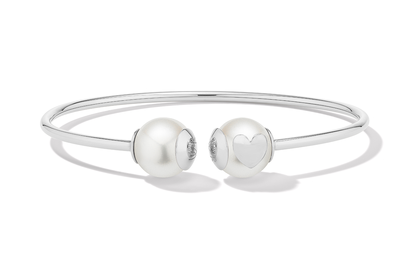  W.Rosado white gold Pearl ID heart bracelet 