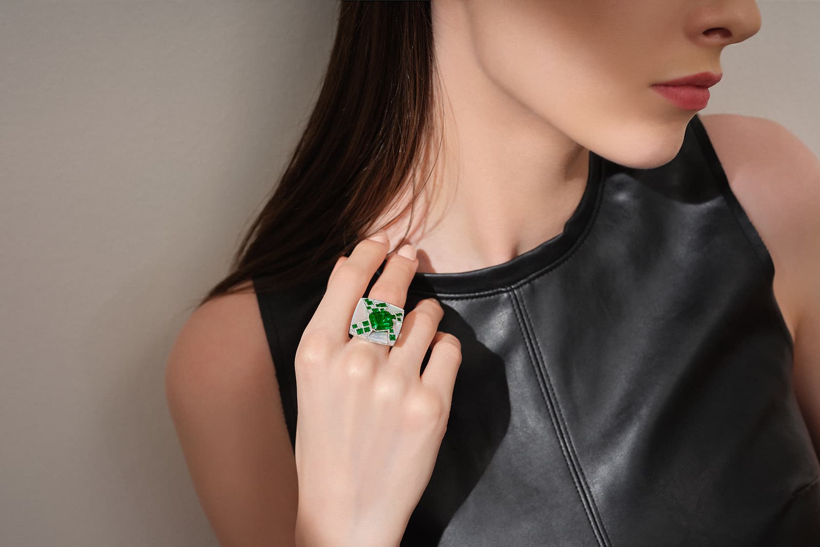  Comprising six jewels, the collection celebrates the beauty and versatility of geometric shapes 