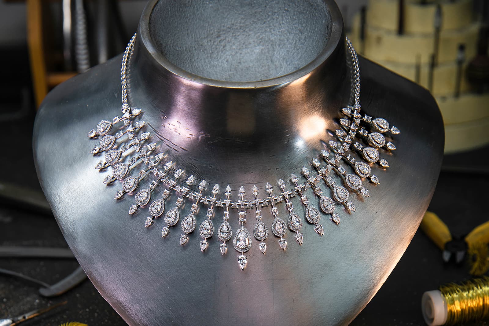  It brings together pear, triangle, emerald and brilliant cuts in a sparkling symphony