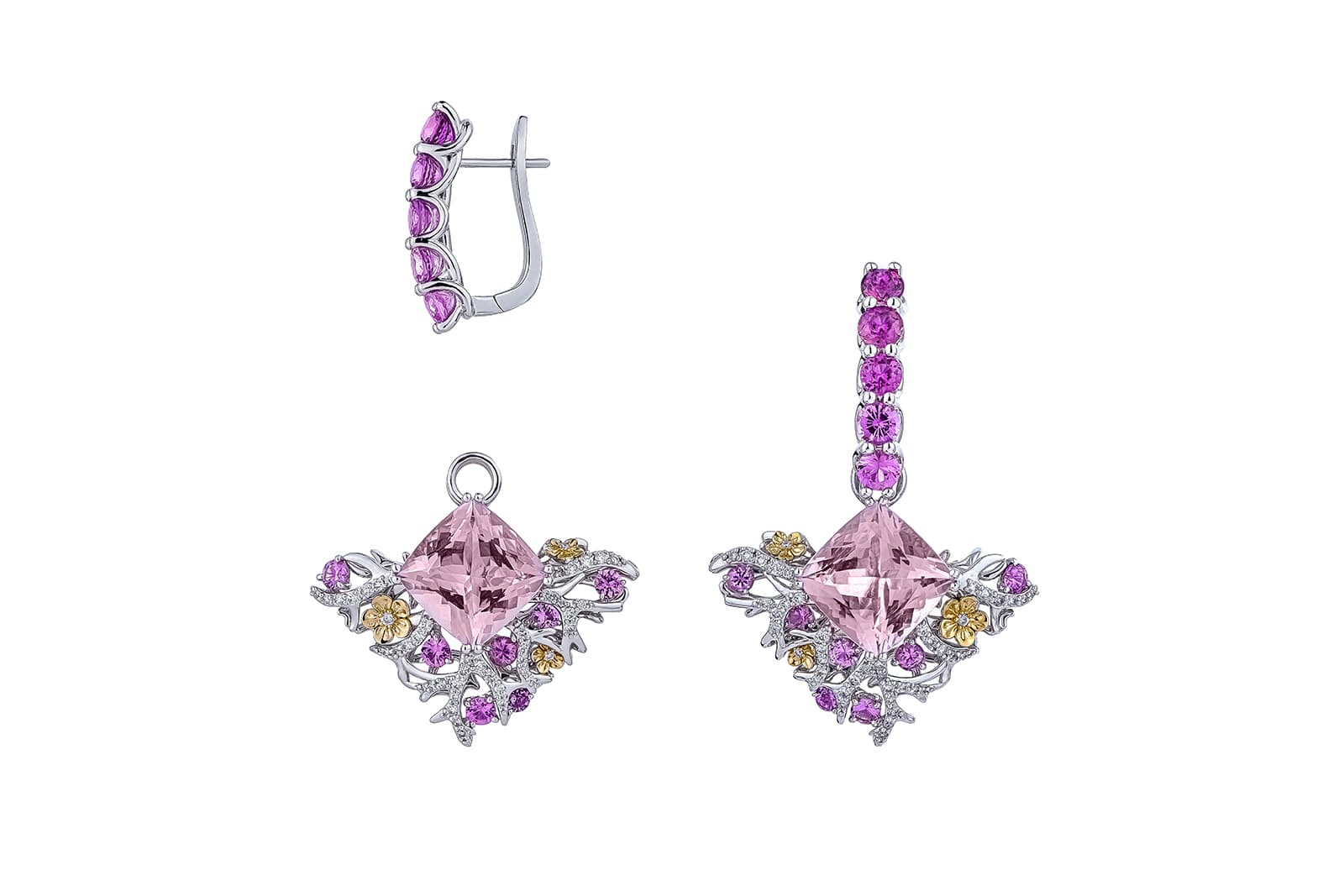  Valentyna Alb's Cherry Blossom earrings are transformable and can be worn in two ways