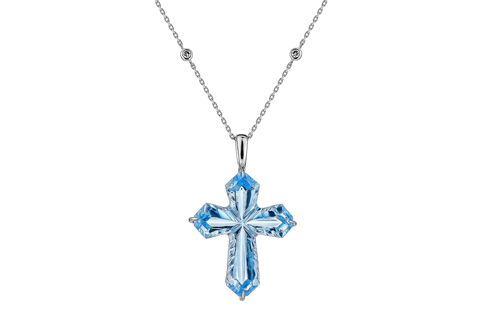 Valentyna Alb The Topaz cross pendant