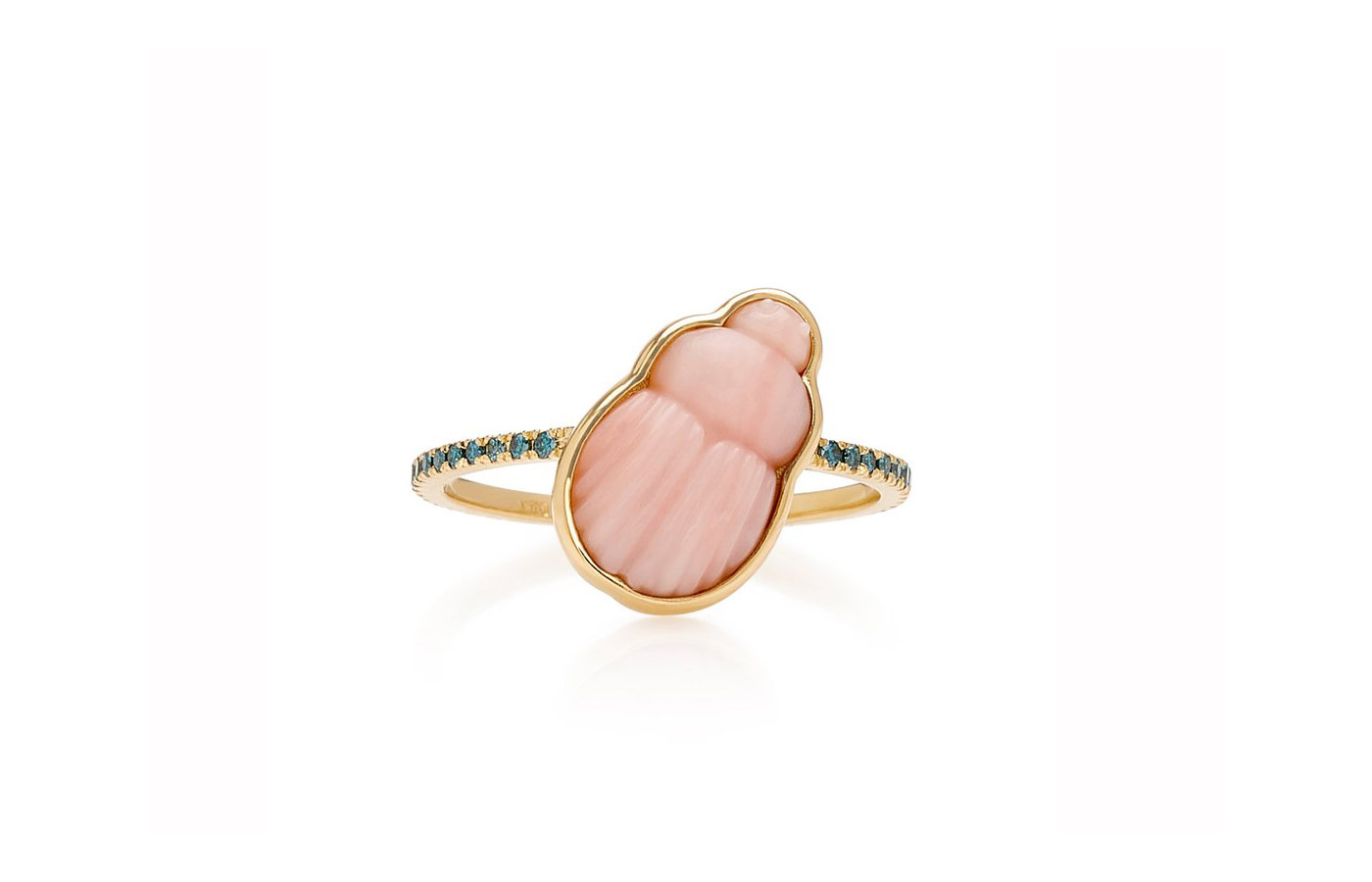  Lito pink opal and blue diamond Scarab ring