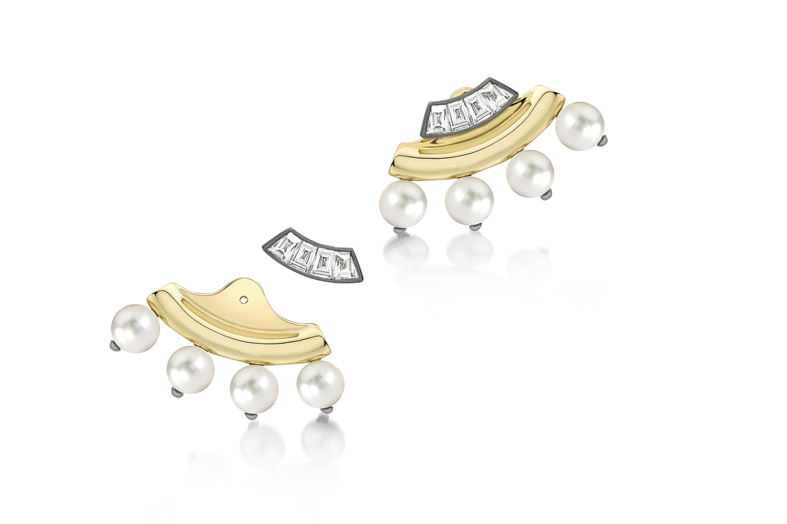  Jessica McCormack x Emilia Wickstead pearl and diamond ear jackets