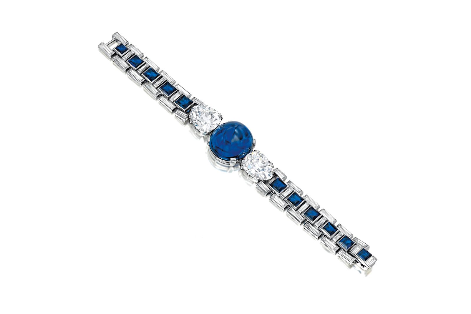 This important Art Deco Cartier sapphire and diamond bracelet, 1927, was sold by Sotheby's for $6.1 million in November 2019. It was one of the highest prices ever paid for a bracelet at auction