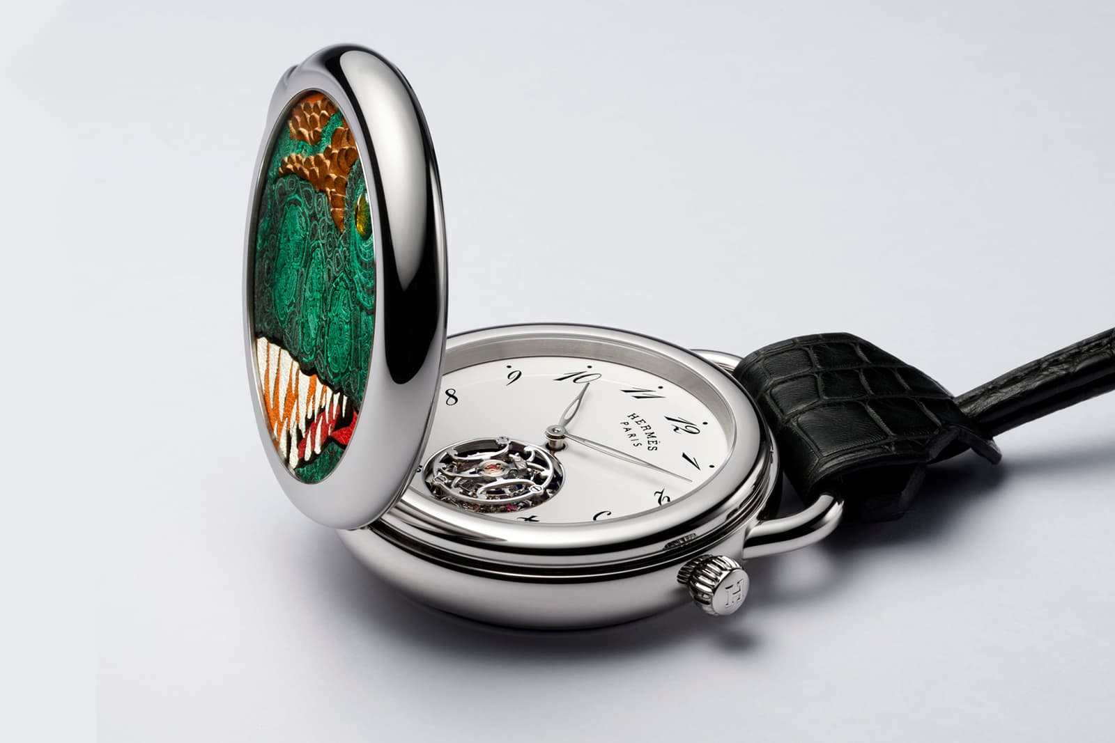 Hermès’ Arceau Pocket Aaaaargh! is the latest addition to the French fashion house’s exclusive collection of pocket watches 