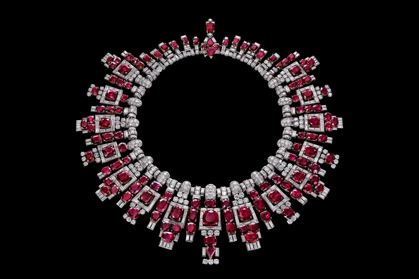 The Maharaja Digvijaysinhji of Nawanagar commissioned Cartier to create this stunning ruby necklace in 1937