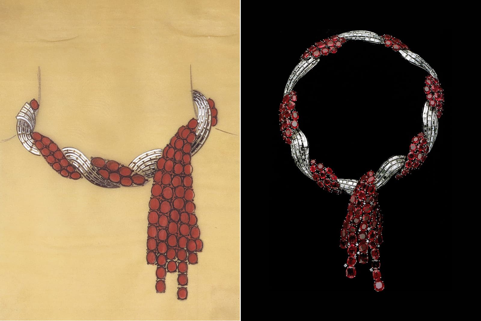  Another favourite Wallace Simpson jewel: the ruby and diamond Van Cleef & Arpels Cravate necklace 