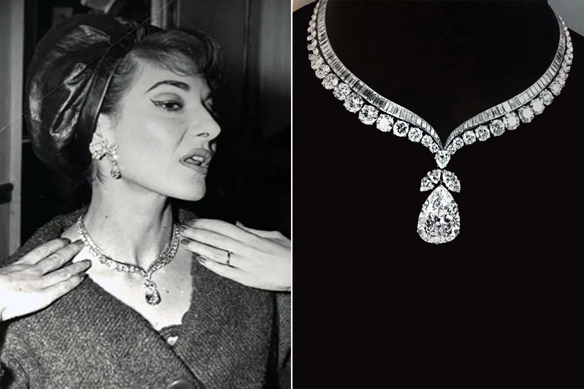  Callas was an honorary client of Van Cleef & Arpels, who would loan her jewels like this spectacular diamond necklace