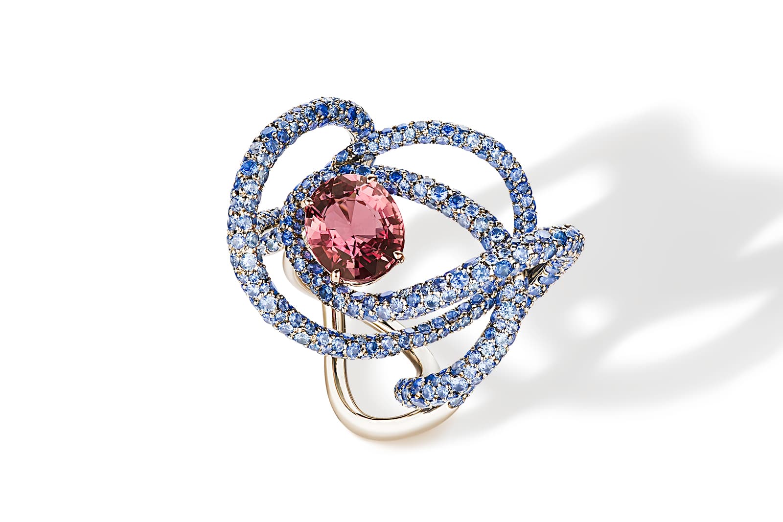  Neha Dani Kephi Padparadscha sapphire ring in 18 carat gold
