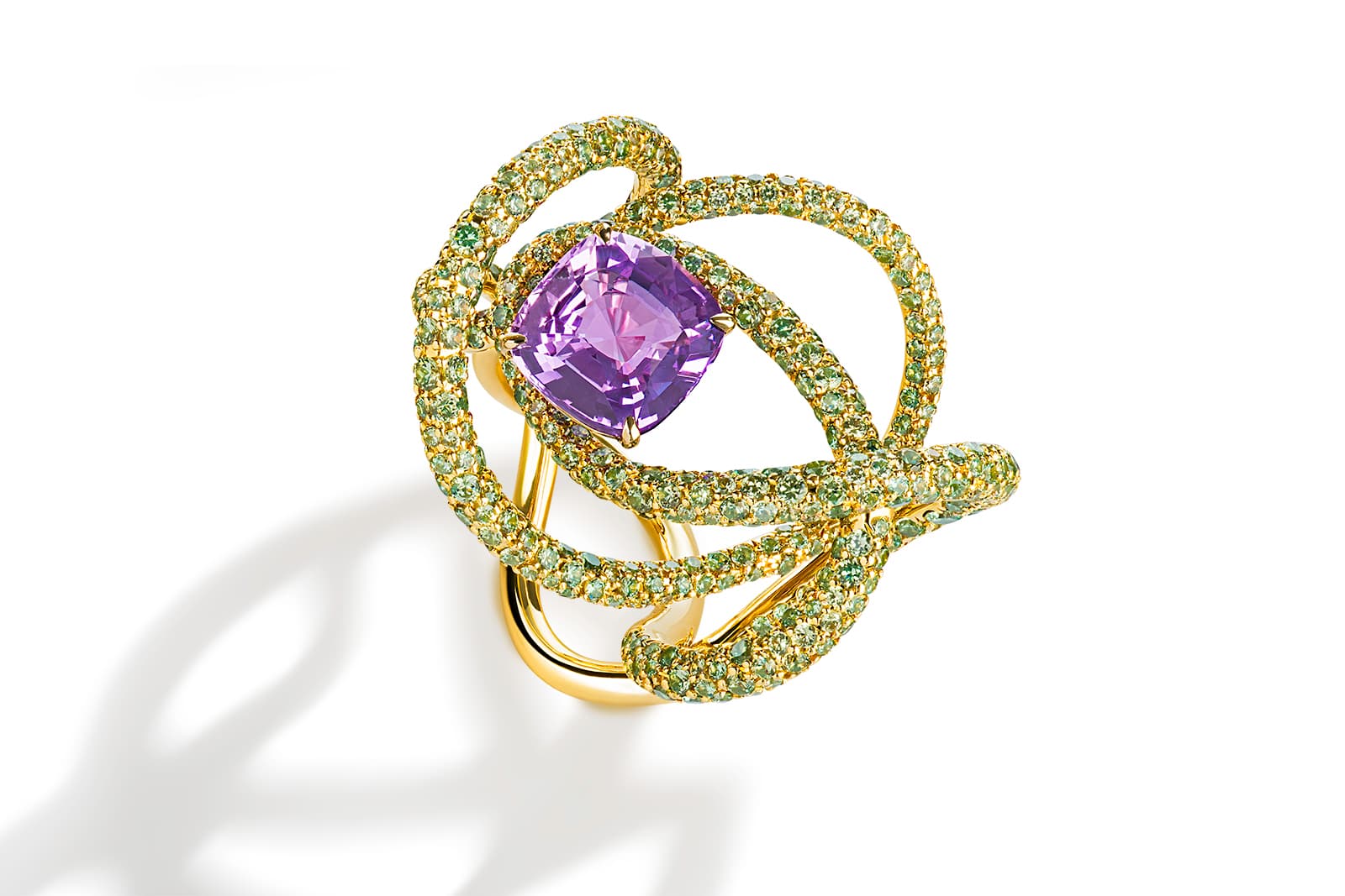  Neha Dani Kephi purple sapphire ring in 18 carat gold