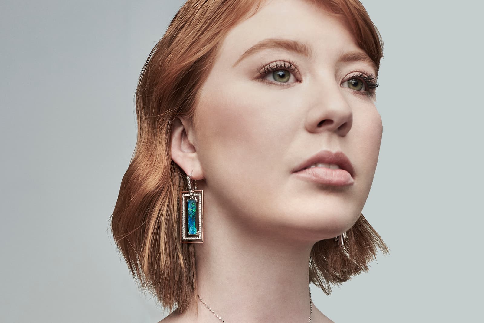  These E=MC2 earrings by Opal Minded are set with two exquisite geometric Boulder opals