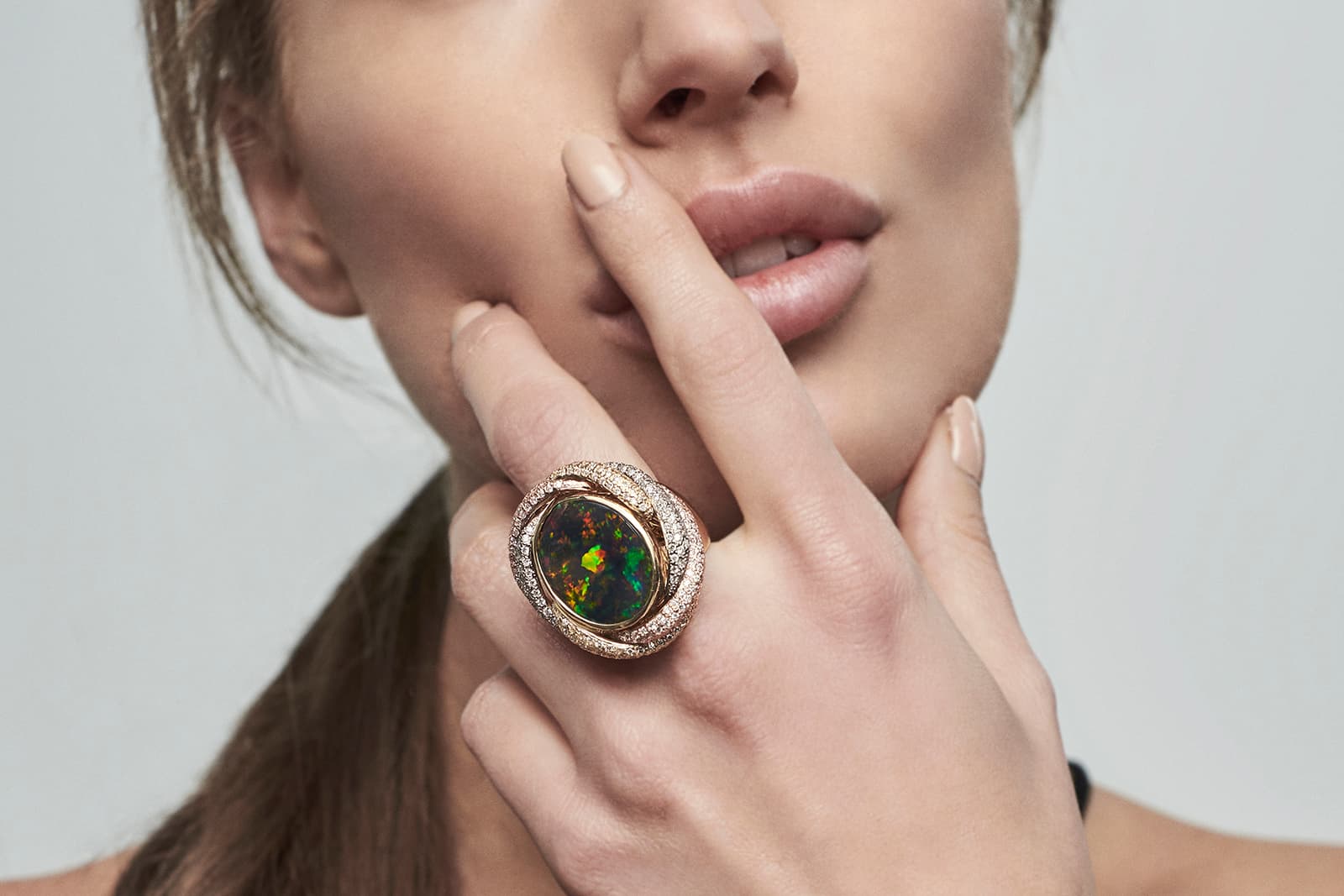Opal Minded's spectacular Black Queen ring, set with an incomparable black opal discovered in Lightning Ridge