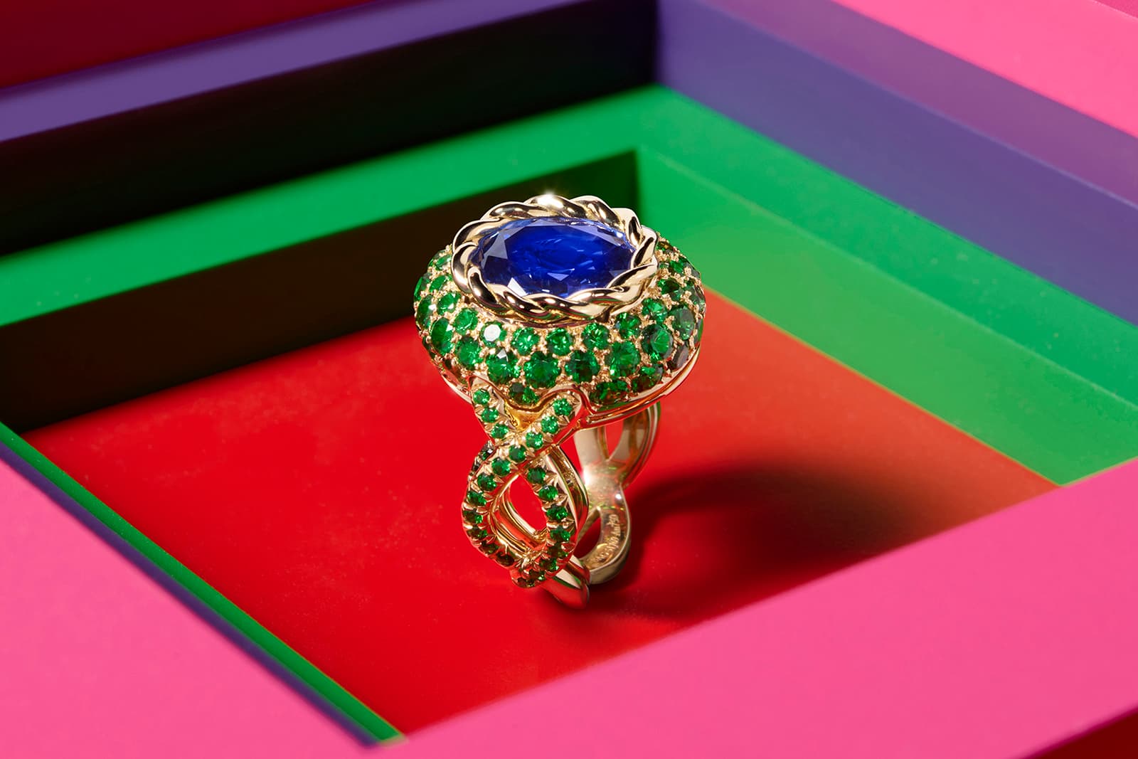 The voluminous design of each ring was inspired by a very personal piece of jewellery: Laure-Isabelle Mellerio's mother's ring