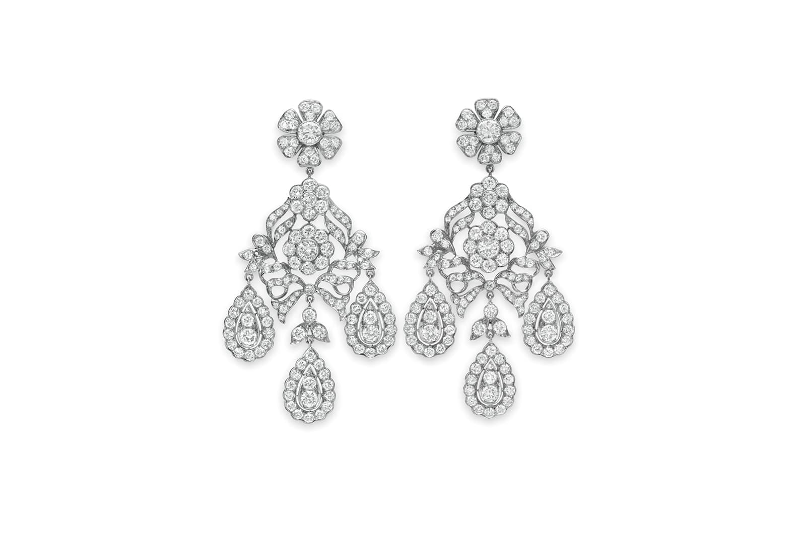 The Mike Todd diamond ear pendants, gifted to Elizabeth Taylor in 1957