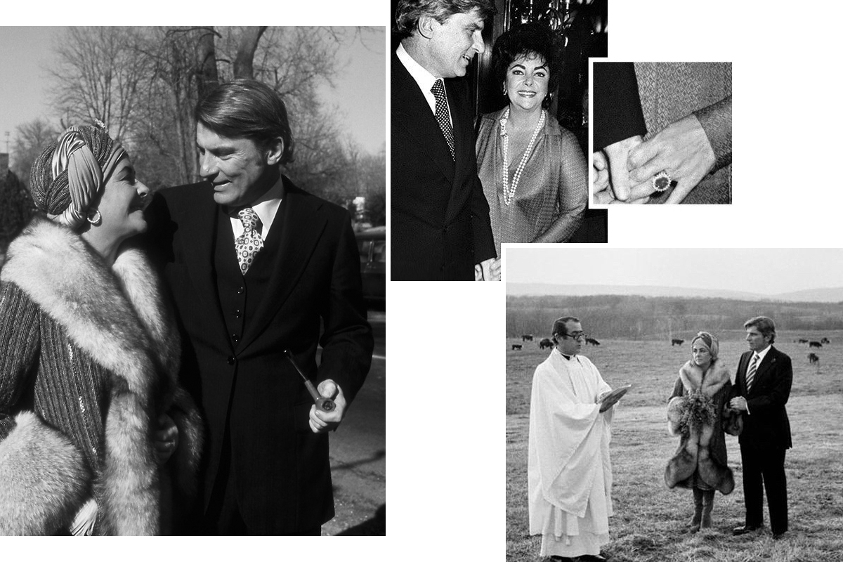  Jon Warner gave Elizabeth Taylor a ruby, emerald and diamond engagement ring to celebrate their marriage
