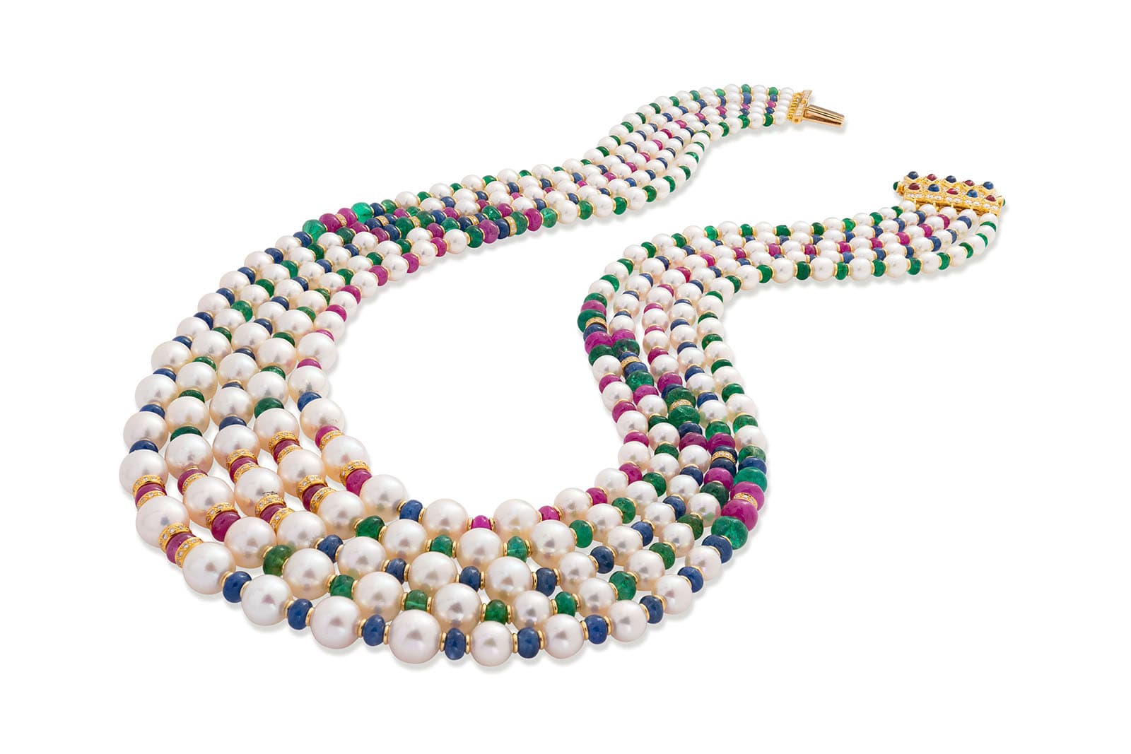  As did this cultured pearl and multi-gem necklace by Bvlgari