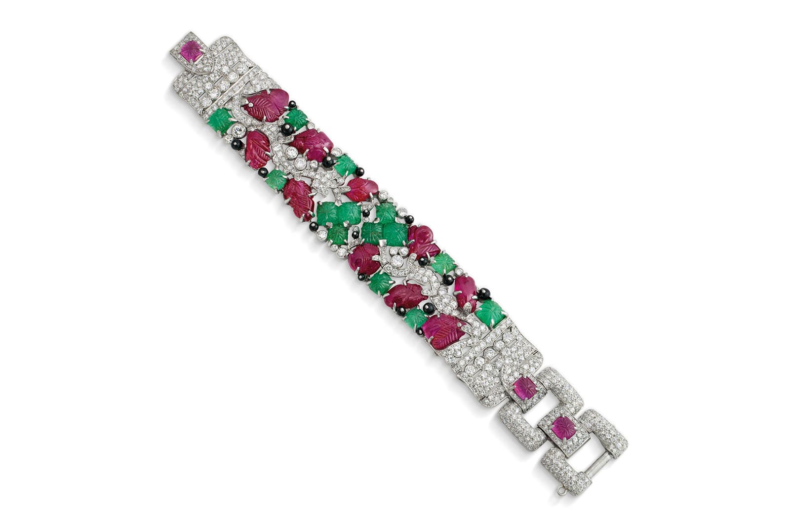  This Cartier Art Deco Tutti Frutti bracelet sold for $1.21 million at Christie's Magnificent Jewels auction
