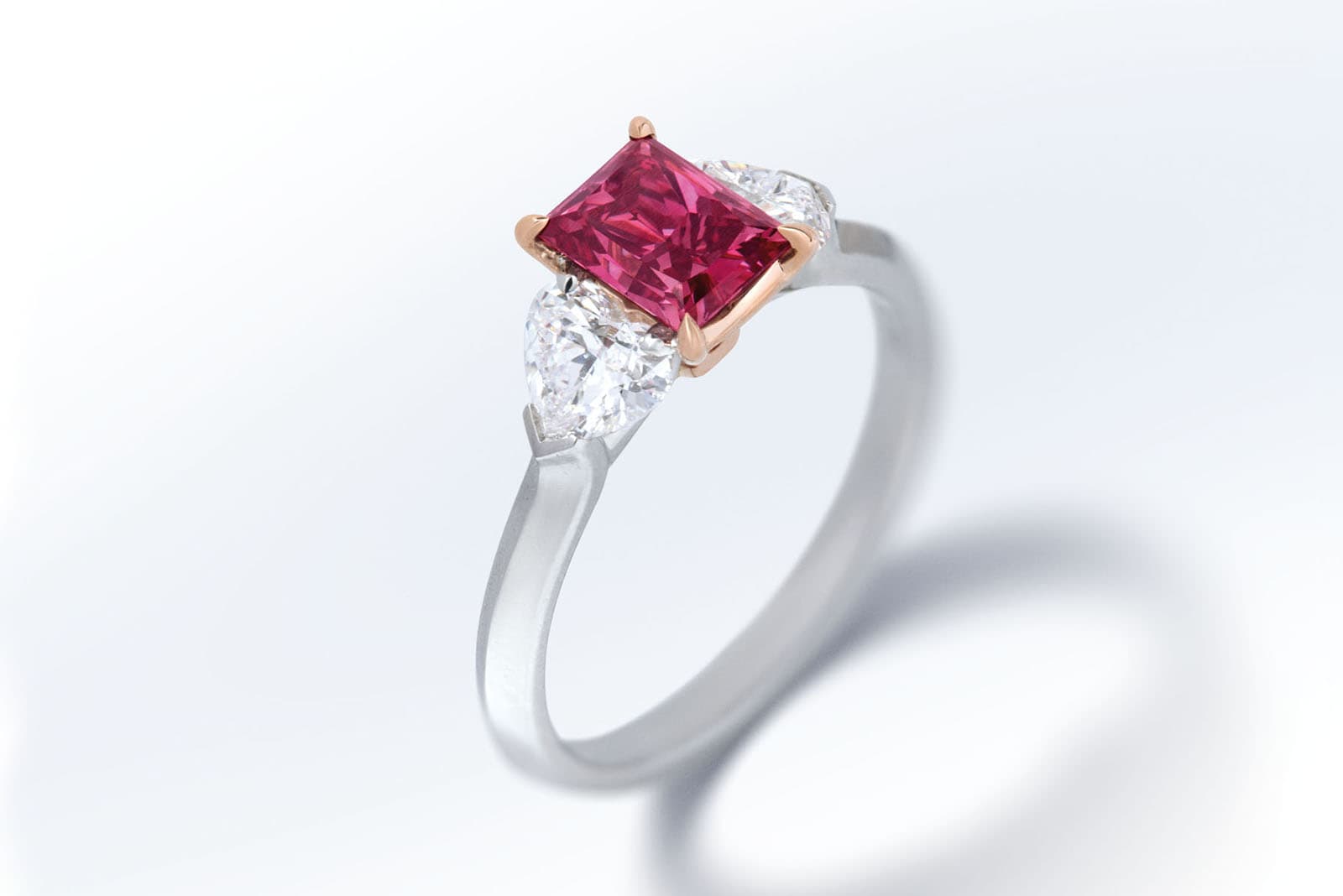 A 1.05 carat Fancy purplish-red diamond, set in a Graff ring, was a highlight of the Christie's auction