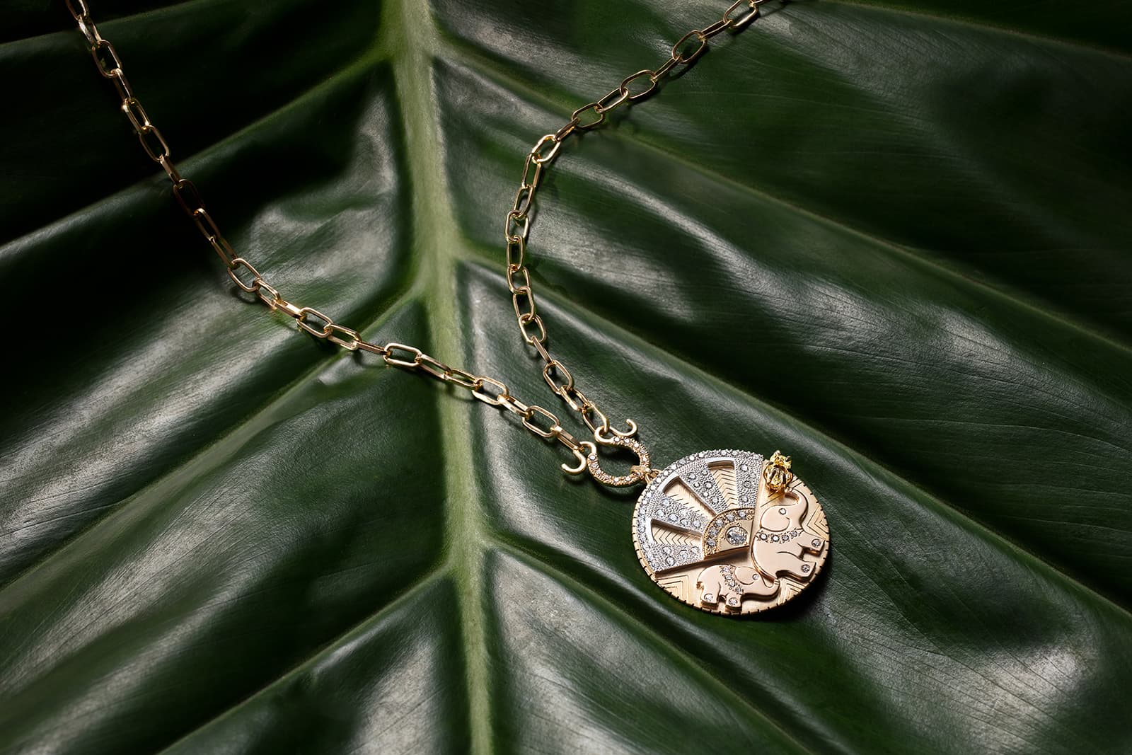  Julez Bryant elephant pendant with diamonds