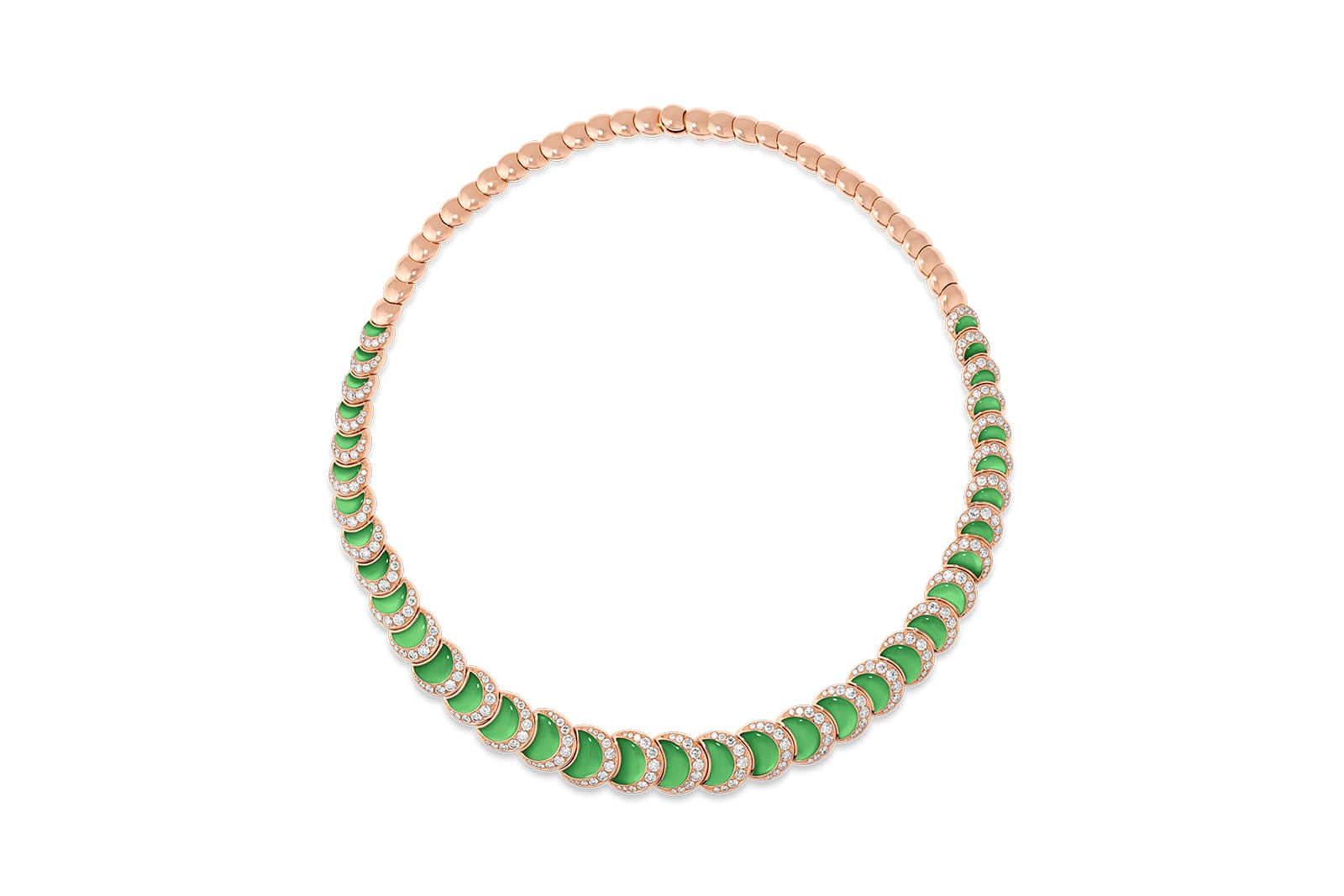 David Morris Fortuna Graduation necklace with chrysoprase