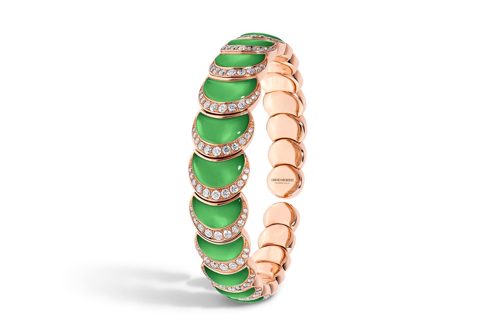  David Morris Fortuna Flexi-Bangle with chrysoprase and diamonds