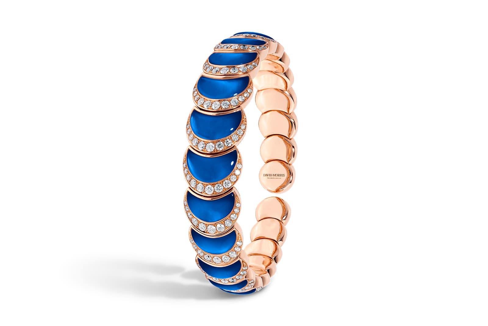  David Morris Fortuna Flexi-Bangle with blue agate and diamonds