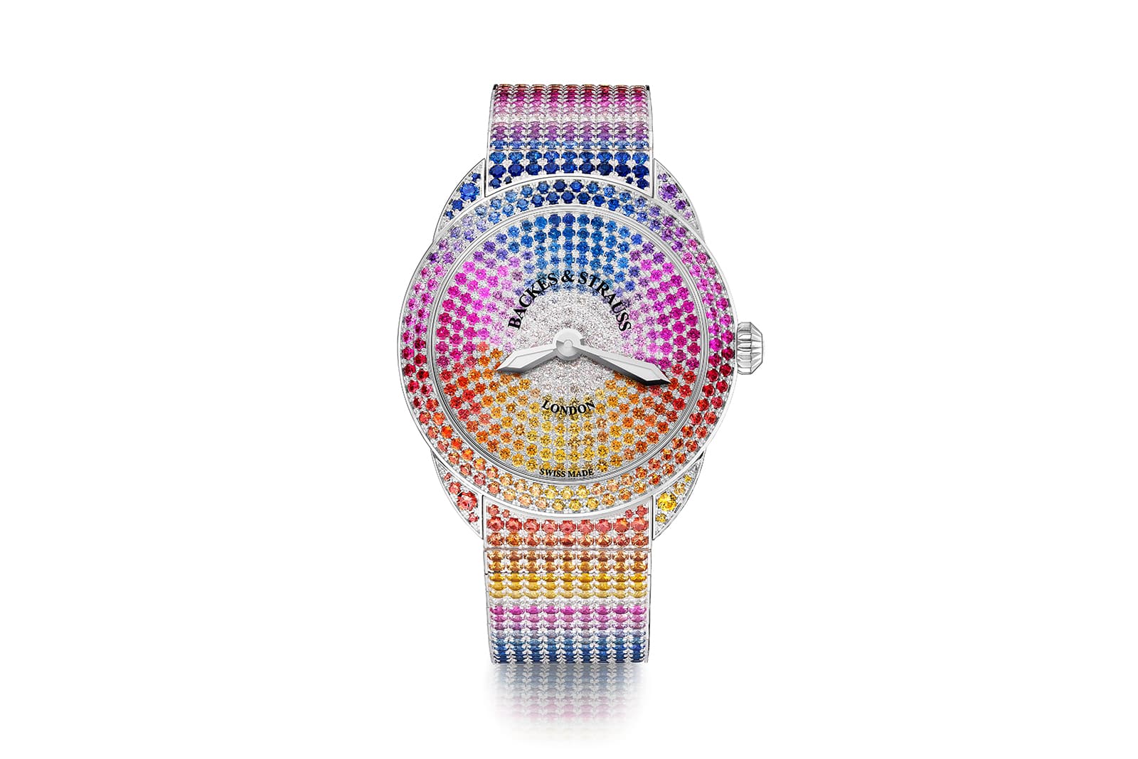  The Backes & Strauss Ballerina Rainbow includes 233 white diamonds and 1,068 multi-colour sapphires