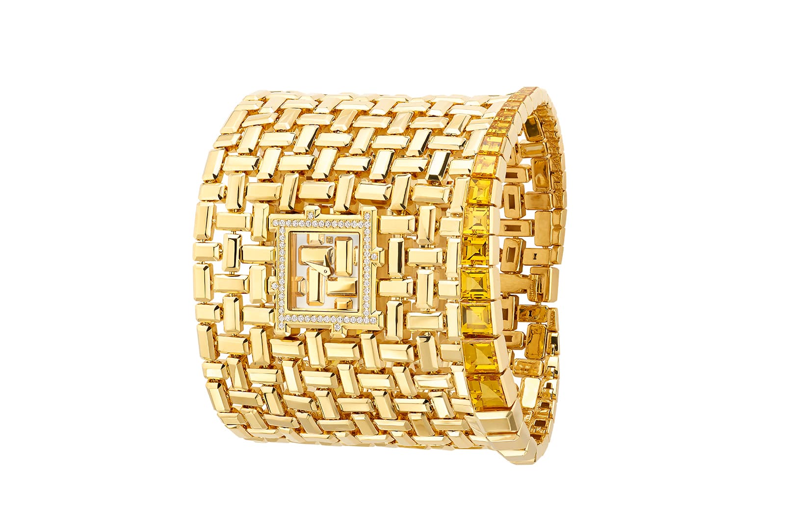  Chaumet Ondulation jewellery watch with calibrated yellow sapphires and bezel-set diamonds
