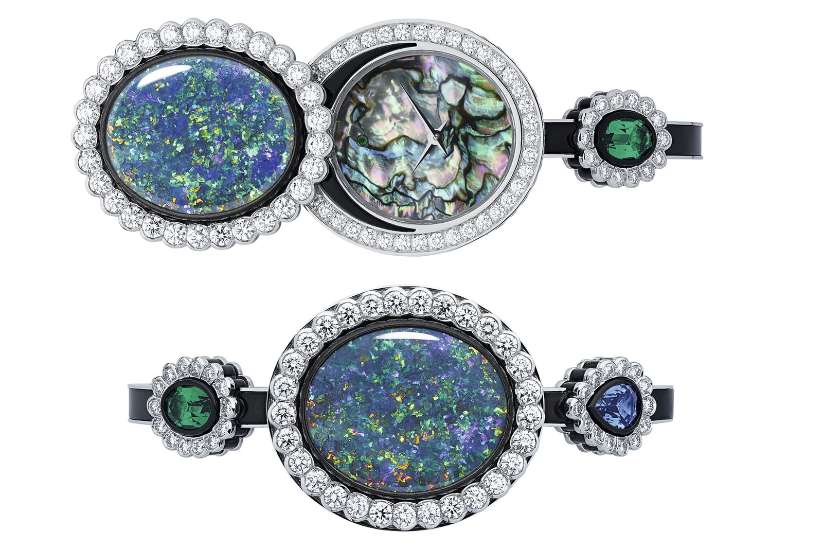  Dior 'Dior et Moi' Secret watch with black opal, kunzite, diamonds and lacquer in white, yellow and pink gold