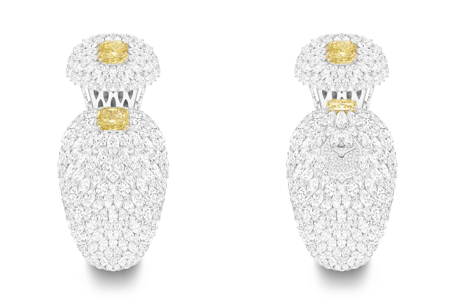 Piaget Wings of Light Exquisite Moments secret watch with yellow and white diamonds