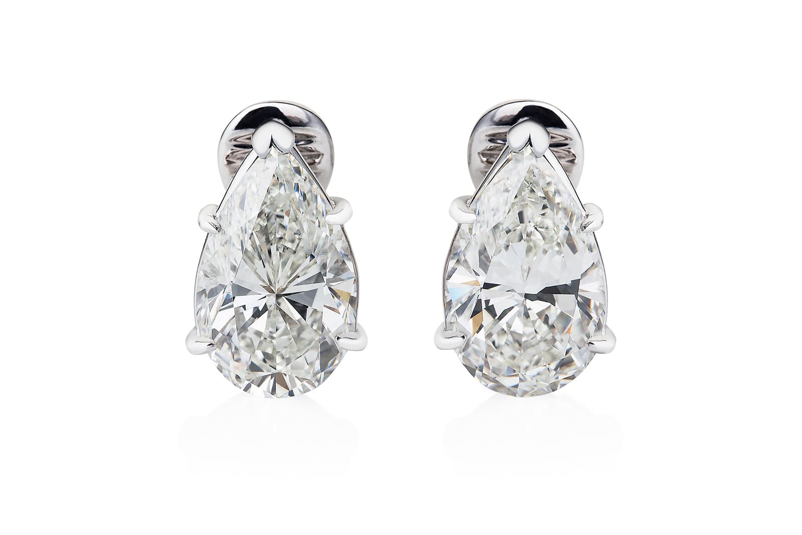  Thelma West Perfect Ibeji earrings with two pear-shaped diamonds of 8 carats each
