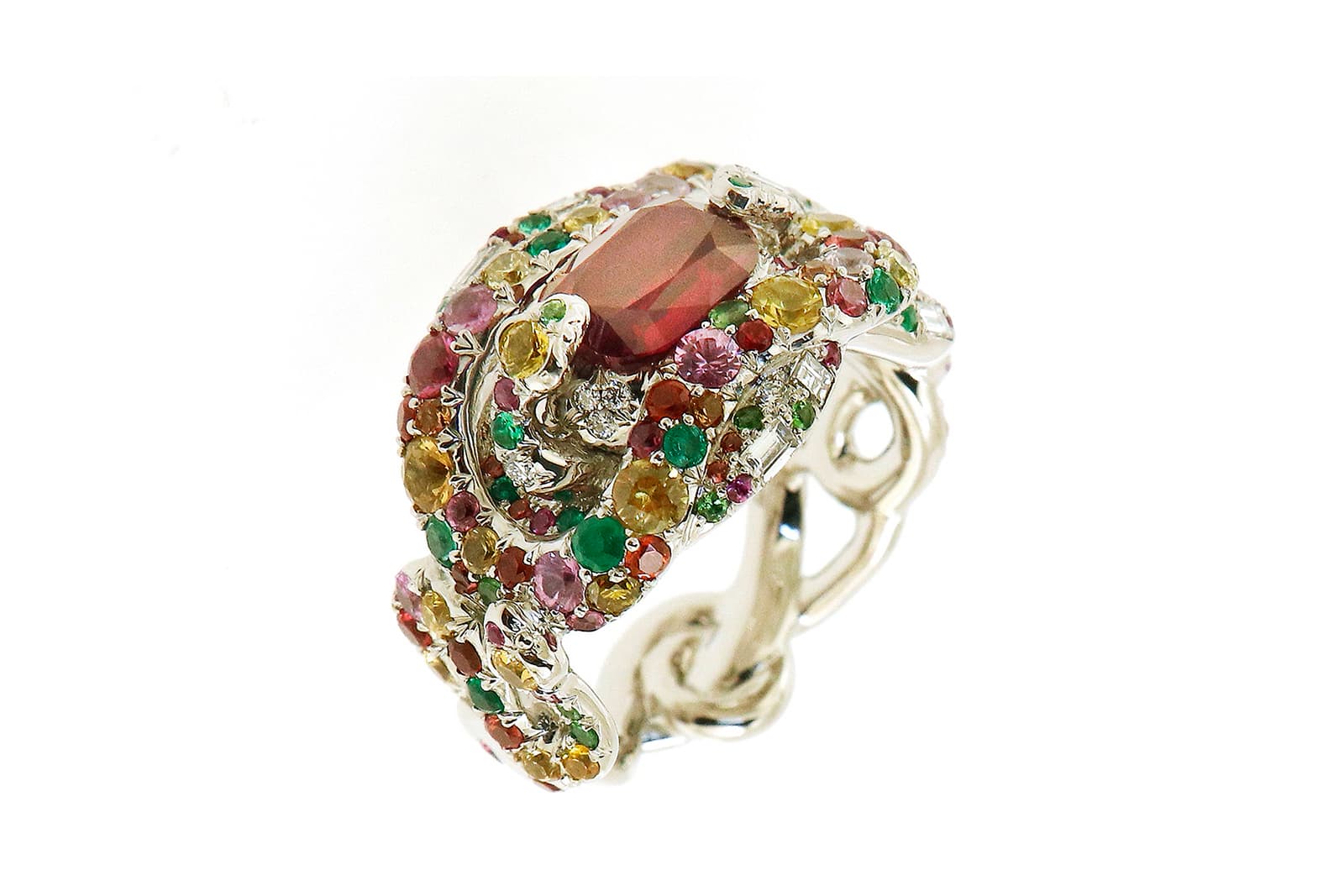  AENEA Sarpa collection ring with multi-tonal gemstones 