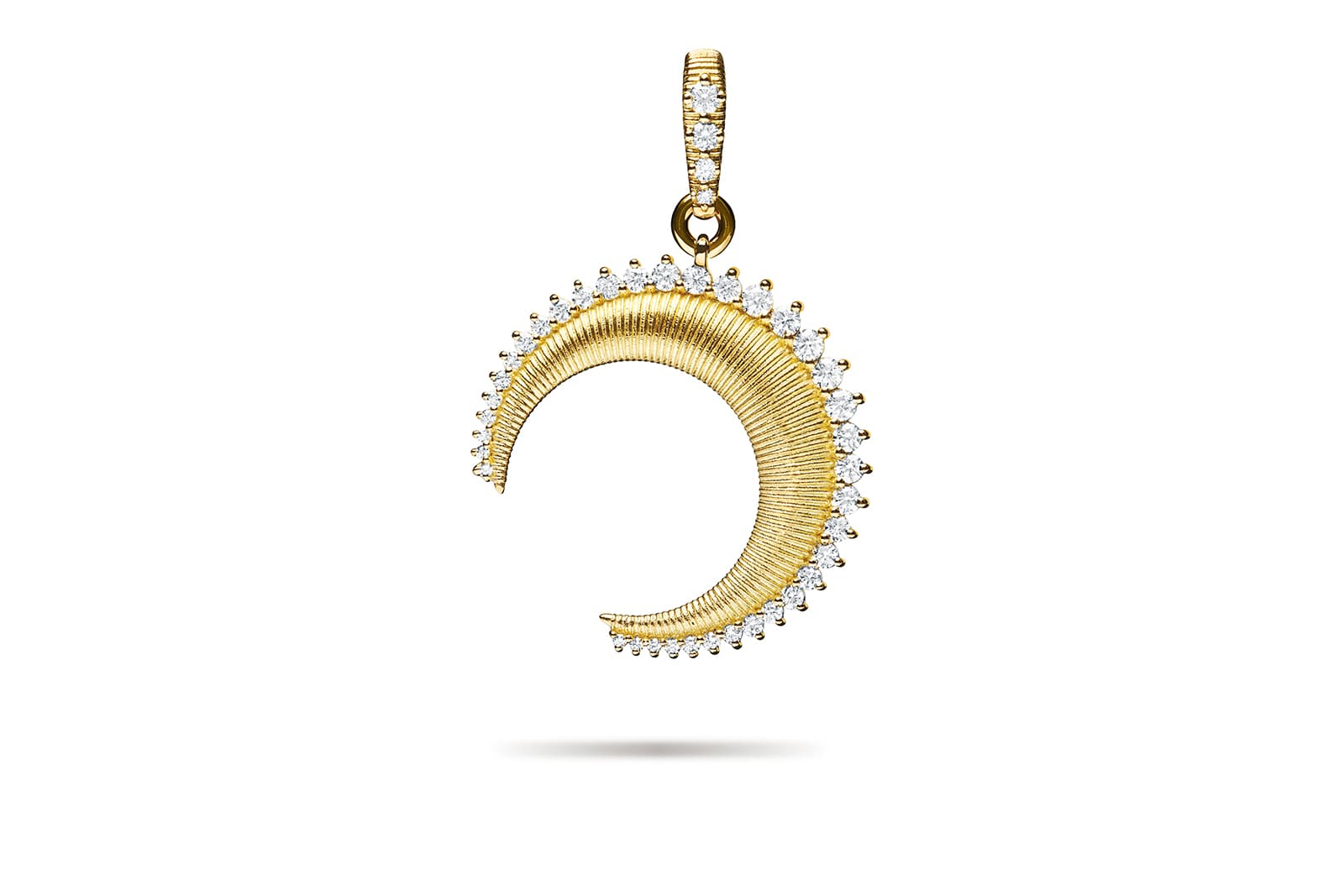 Paul Morelli Small Crescent charm with diamonds in 18k yellow gold 