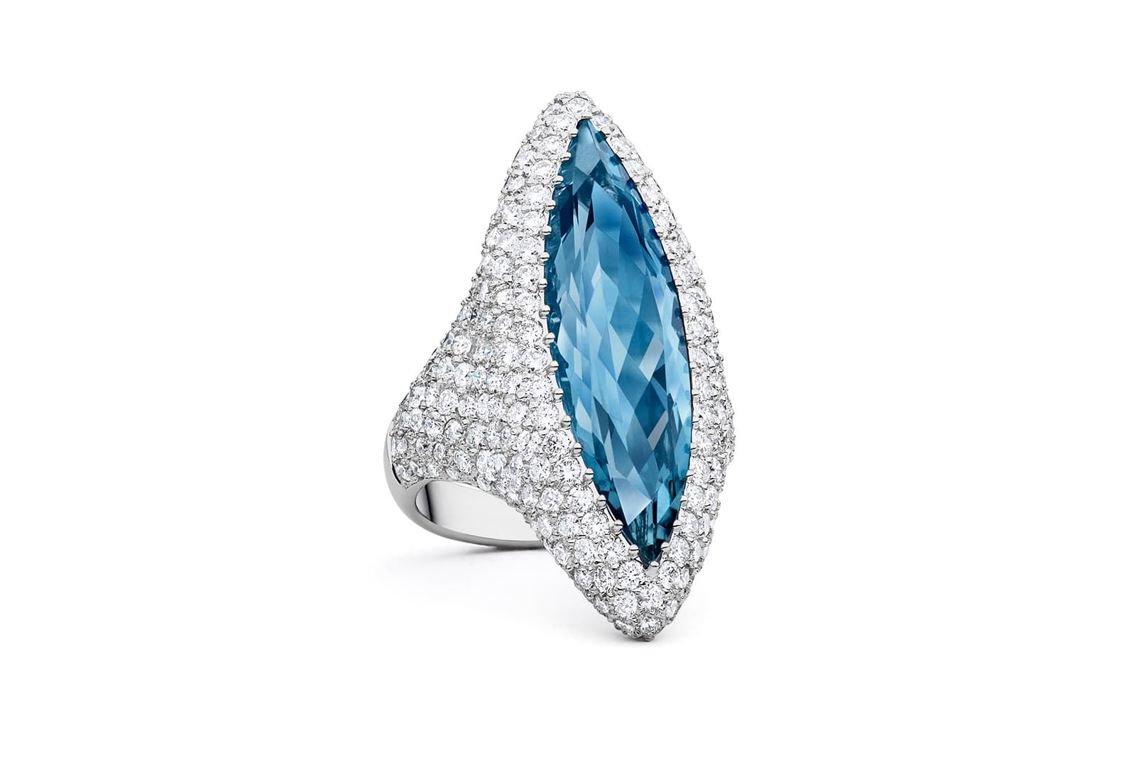  Paul Morelli Aqua Navette Diamond Nimbus ring