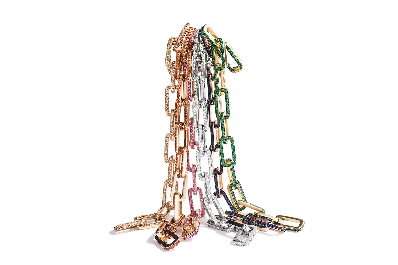  Piranesi Boutique Mosaique chains set with candy coloured gemstones 