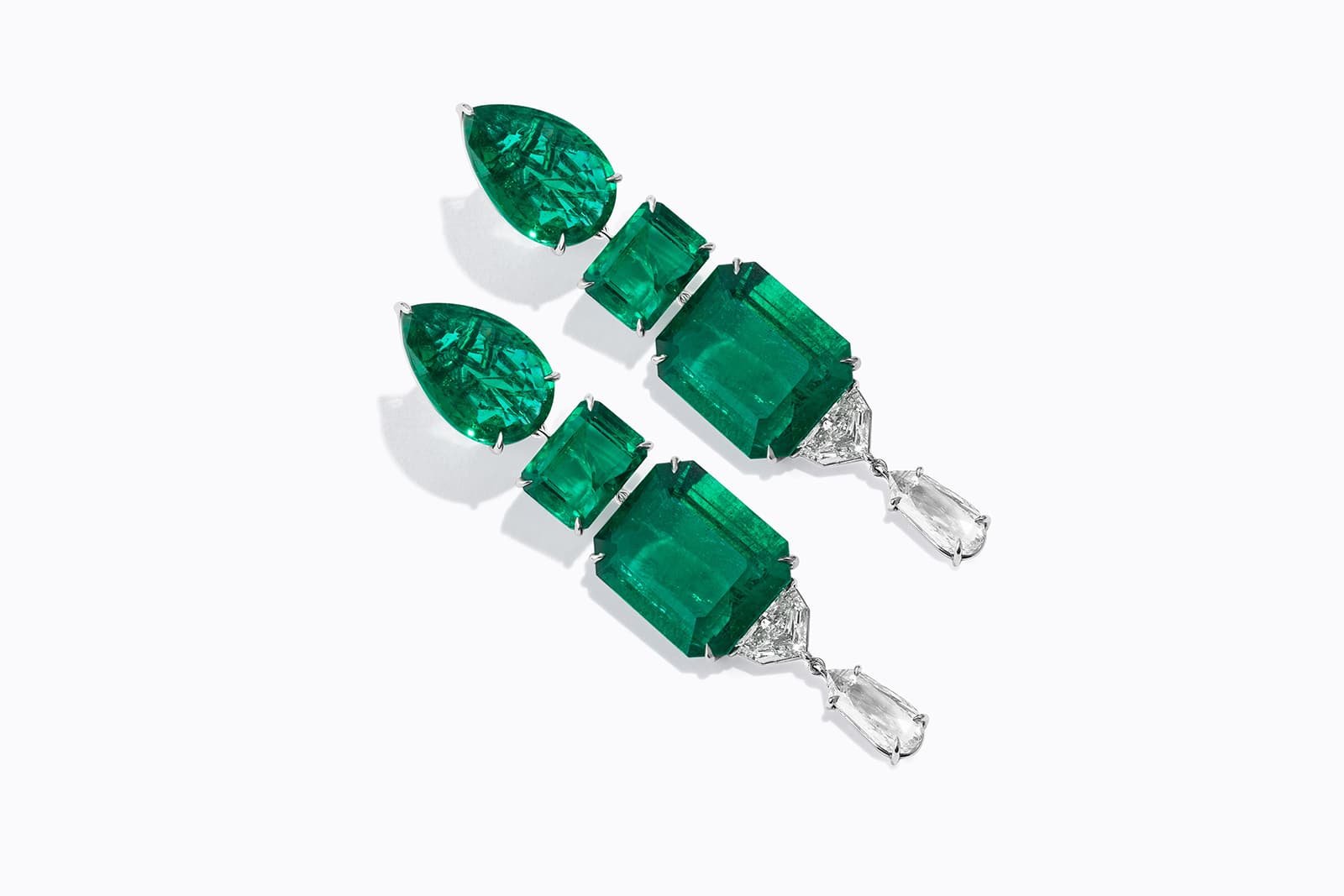 Piranesi emerald and diamond earrings 