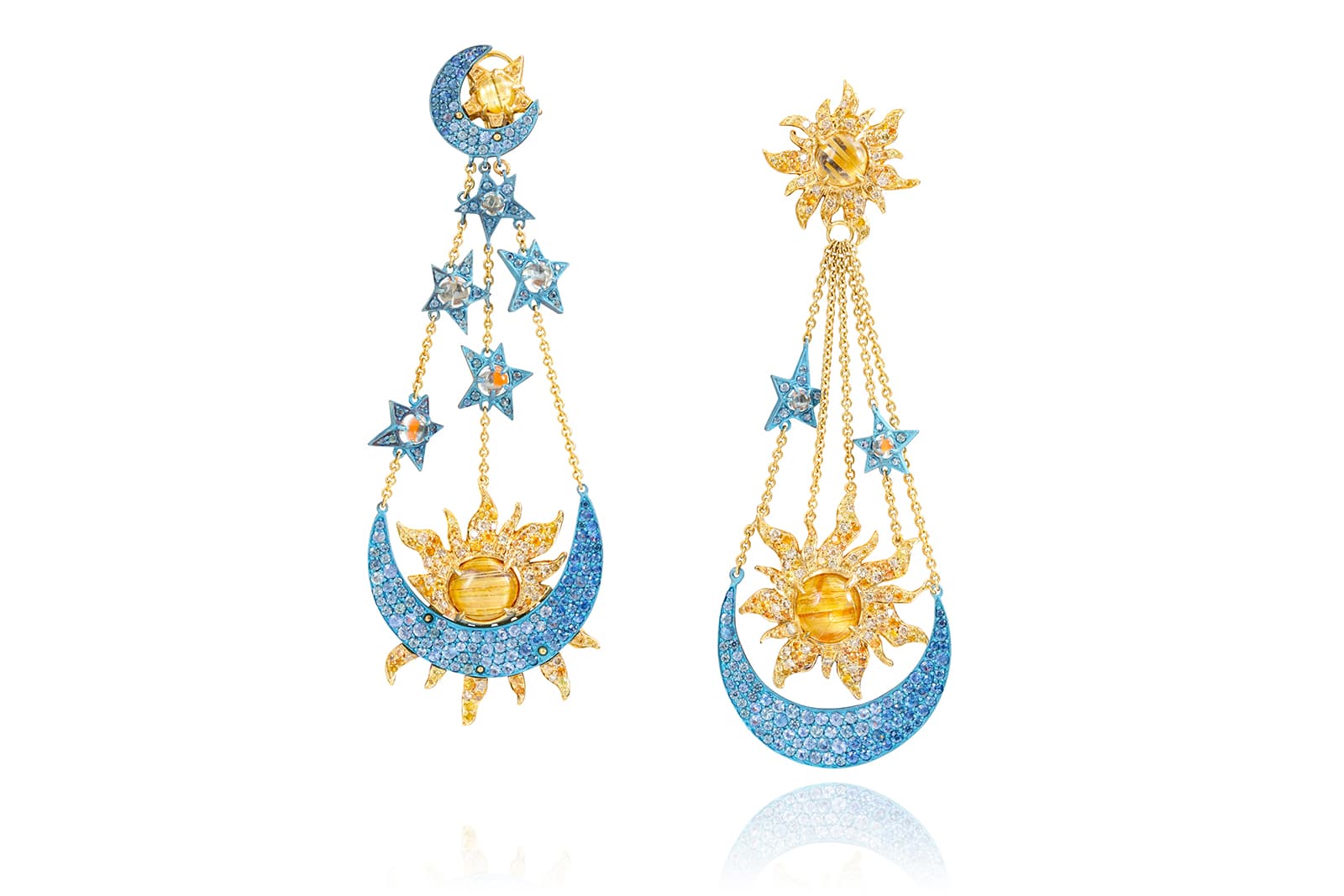  Lydia Courteille 'sun and moon' earrings from the Marie Antoinette Dark Side collection