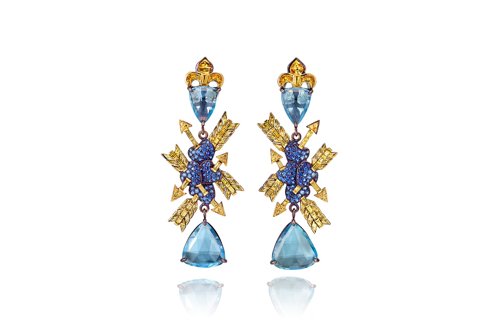  Lydia Courteille earrings from the Marie Antoinette Dark Side collection, inspired by the Queen's bedroom in Trianon Palace, Versailles